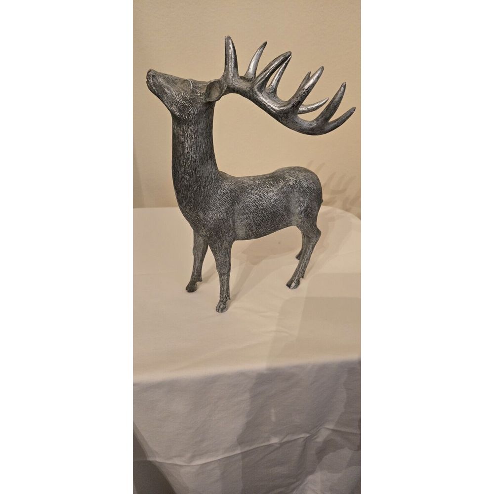 Hobby‎ Lobby Silver Resin Deer 11" Holiday Deer